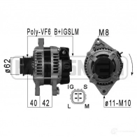 Генератор ERA Toyota Corolla (E120) 9 Универсал 1.4 D4 D (NDE120) 90 л.с. 2004 – 2007 210882A HCC OD