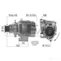 Генератор ERA W 7LUB83 Honda Civic 6 (MA, MB) Фастбэк 2.0 TDiC (MB7) 101 л.с. 1998 – 2000 210587A