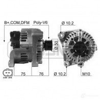 Генератор ERA 210474 XABW SZA Bmw 5 (E61) 5 Универсал 2.5 525 i 192 л.с. 2004 – 2010