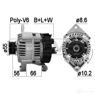 Генератор ERA 210368 Y3Z FGUH Renault Megane (DA) 1 Купе 2.0 i (DA0G) 114 л.с. 1996 – 2003