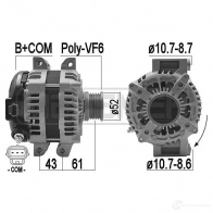 Генератор ERA 209465A Jeep Cherokee (KK) 4 2007 – 2013 J 3M7L