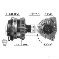 Генератор ERA X 0YYEIL 210401 Ford Focus 2 Хэтчбек 1.8 TDCi 115 л.с. 2005 – 2012