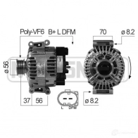 Генератор ERA Audi A4 (B6) 2 Седан 2.5 Tdi 163 л.с. 2002 – 2004 210546 F 9FR1