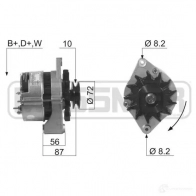 Генератор ERA 210074A Opel Astra (F) 1 Универсал 1.7 D (F08. C05) 60 л.с. 1992 – 1998 FE 6JAWG