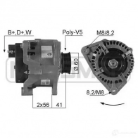 Генератор ERA 210010A XJZ 2Q Ford Fiesta 4 (DX, JA, JB) Хэтчбек 1.8 D 60 л.с. 1995 – 2000