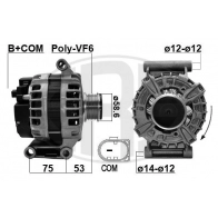 Генератор ERA 209624 Citroen Jumper 3 (250) Фургон 2.2 HDi 110 110 л.с. 2011 – 2025 C6A 52YV