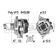 Генератор ERA 210493R Toyota Corolla (E120) 9 Седан 2.0 D 4D (CDE120) 116 л.с. 2004 – 2007 G3X2C 7