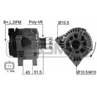 Генератор ERA Citroen C5 3 (RD, PF3) Седан 2.2 HDi 170 л.с. 2008 – 2025 210538R S7 NS0M1