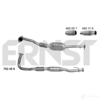 Катализатор ERNST 4007463753456 Toyota Avensis (T220) 1 Хэтчбек 2.0 D 4D (CDT220) 110 л.с. 1999 – 2003 ZJ 9F3P9 753456