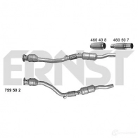 Катализатор ERNST 759502 Skoda Superb (3U4) 1 Седан 2.8 V6 190 л.с. 2002 – 2008 JN QUFNX 4007463759502