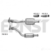 Катализатор ERNST 755955 Renault Kangoo (KC) 1 Минивэн 1.9 dCi 4x4 (KC0V) 80 л.с. 2001 – 2025 4007463755955 H81M8 S