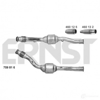 Катализатор ERNST 759816 4007463759816 Peugeot 406 1 (8B, E, C) 1995 – 2005 INA8K 1Y