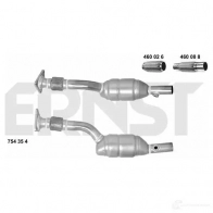 Катализатор ERNST 4007463754354 754354 0K FYBD Renault Megane (KM) 2 Универсал 1.6 16V 112 л.с. 2006 – 2009