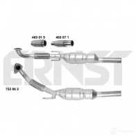 Катализатор ERNST 752862 4007463752862 LK70 M Volkswagen Bora (A4, 1J6) 4 Универсал 1.9 TDI 150 л.с. 2001 – 2005