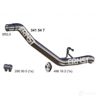 Выхлопная труба глушителя ERNST 341547 4007463341547 299969 ZWJ 9V3