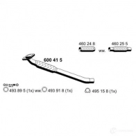 Выхлопная труба глушителя ERNST 4007463600415 8 ZN9J 301551 600415
