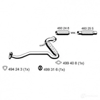 Выхлопная труба глушителя ERNST 330480 299782 15S 0RN 4007463330480