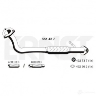 Выхлопная труба глушителя ERNST Fiat Doblo (119, 223) 1 Минивэн 1.9 JTD (223AxE1A) 100 л.с. 2001 – 2024 551427 4007463551427 J8 NEKPT