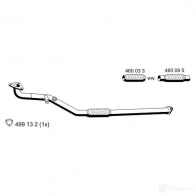 Выхлопная труба глушителя ERNST OS5J F 043502 Opel Vectra (B) 2 Хэтчбек 1.8 i 16V (F68) 125 л.с. 2000 – 2003 4007463043502