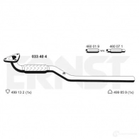 Выхлопная труба глушителя ERNST Opel Meriva (A) 1 Минивэн 1.6 16V (E75) 100 л.с. 2003 – 2006 033404 F5HO1 M 4007463033404
