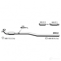 Выхлопная труба глушителя ERNST 4007463053426 Opel Astra (G) 2 Седан 1.2 16V (F69) 75 л.с. 2000 – 2005 5VHN4 J3 053426