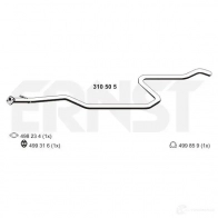 Выхлопная труба глушителя ERNST 4007463310505 310505 Ford Fiesta 4 (DX, JA, JB) Хэтчбек 1.8 DI 75 л.с. 2000 – 2002 RVSA 6B