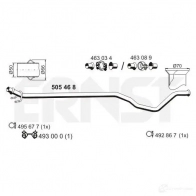 Выхлопная труба глушителя ERNST 505468 Peugeot 307 1 (3E, PF2) Универсал Break 1.6 HDi 90 л.с. 2005 – 2008 4007463505468 LE8 XZU