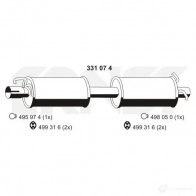 Резонатор ERNST GCR OS 4007463331074 331074 Ford Transit 6 (FM) Грузовик 2.4 DI (FA. FB. FC. FD) 75 л.с. 2000 – 2006