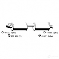 Резонатор ERNST 331050 5UQKY P3 4007463331050 Ford Transit 6 (FM) Грузовик 2.3 16V (FA. FB. FC. FD) 146 л.с. 2001 – 2006