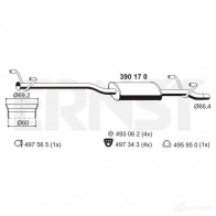 Резонатор ERNST C9O 0OYC Mercedes Sprinter (906) 2 Автобус 2.1 (3,5T) 315 CDI 4x4 (9031. 9033. 9035) 150 л.с. 2008 – 2009 390170 4007463390170