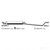 Резонатор ERNST Opel Zafira (A) 1 Минивэн 2.0 DTI 16V (F75) 101 л.с. 2000 – 2005 054034 1 ILLR6 4007463054034