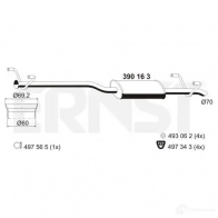 Резонатор ERNST 390163 VQ7T K 4007463390163 Mercedes Sprinter (906) 2 Автобус 2.1 (3,5T) 315 CDI 4x4 (9031. 9033. 9035) 150 л.с. 2008 – 2009