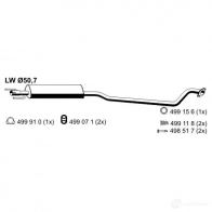 Резонатор ERNST Opel Astra (G) 2 Универсал 1.6 (F35) 75 л.с. 1998 – 2000 Z 4W2GXX 052207 4007463052207