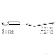 Резонатор ERNST 043021 GY 8G0 Opel Vectra (B) 2 Универсал 1.6 i 16V (F35) 100 л.с. 1996 – 2002 4007463043021