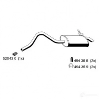 Задний глушитель ERNST 4007463522038 522038 27JDOC 0 Renault Kangoo (FC) 1 Фургон 1.2 (FC01. FC0A. FC0F) 58 л.с. 1997 – 2025