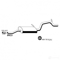 Задний глушитель ERNST UE VYT Opel Agila (A) 1 Хэтчбек 1.2 16V (F68) 75 л.с. 2000 – 2007 4007463055185 055185