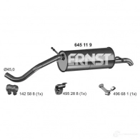 Задний глушитель ERNST 645119 4007463645119 X E13S4 Seat Cordoba (6L) 2 2002 – 2009