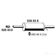 Задний глушитель ERNST 8H3WY W 4007463536028 301454 536028