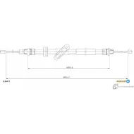 Трос ручника ADRIAUTO 8C3UD 2G 13.0247.1 Ford S-Max 1 (CA1, WS) Минивэн 2.0 TDCi 136 л.с. 2006 – 2014