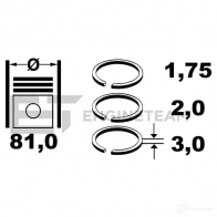 Поршневые кольца, комплект ET ENGINETEAM r1009100 3432123 0 KZDI 8592779017775 - Изображение 2