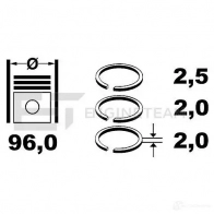 Поршневые кольца, комплект ET ENGINETEAM Nissan Terrano (R20) 2 Кроссовер 3.0 DiTD 4WD 170 л.с. 1997 – 2004 r4001500 RD6U O 8592779016839