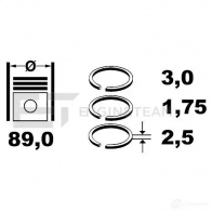 Поршневые кольца, комплект ET ENGINETEAM 8592779016853 r1008700 QHXT WY0 Opel Movano (A) 1 Грузовик 2.5 DTI (ED) 115 л.с. 2001 – 2024