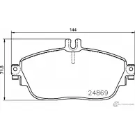 Тормозные колодки, дисковые, комплект TEXTAR 24869 Mercedes GLA (X156) 1 Кроссовер 2.0 GLA 200 (1545) 184 л.с. 2014 – 2024 24869 190 1 4 2486903