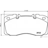 Тормозные колодки, дисковые, комплект Kit TEXTAR Hyundai Santa Fe (SM) 1 Кроссовер 2.7 4x4 180 л.с. 2000 – 2006 2912272 29122 220 1 4 29122