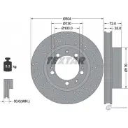 Тормозной диск PRO+ TEXTAR 92076105 98200 0761 0 1 PRO+ A2SLSS Porsche 911 (993) 2 Тарга