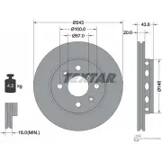 Тормозной диск PRO TEXTAR 98200 0785 0 1 PRO NJJF3 Kia Spectra 92078503