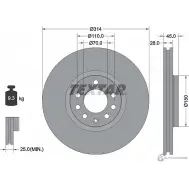 Тормозной диск PRO+ TEXTAR 92118805 PFDTED 98200 1188 0 1 PRO+ Saab 9-3 (YS3F) 2 Кабриолет 1.8 i 122 л.с. 2004 – 2015