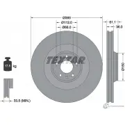 Тормозной диск PRO+ TEXTAR HBNN90 Audi A6 (C6) 3 2004 – 2010 98200 1513 0 1 PRO+ 92151305