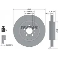 Тормозной диск PRO+ TEXTAR 98200 1783 0 1 PRO+ DTIPMW 92178305 Volvo V70 2 (285) Универсал 2.5 R 2.5 T AWD 300 л.с. 2003 – 2007