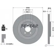 Тормозной диск PRO+ TEXTAR 92241805 Audi A6 (C7) 4 Седан 2.0 Tfsi Quattro 223 л.с. 2013 – 2018 0DEN3 98200 2418 0 1 PRO+